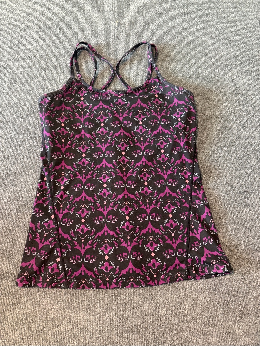 Women’s Black & Purple Strappy Tank Top